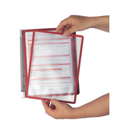 Leggio da parete DURABLE VARIO® WALL 5 pannelli A4 metallo/polipropilene rosso 555103